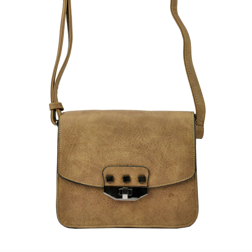 Moteriška crossbody rankinė Pierre Cardin 91023, ruda, eko oda, su reguliuojamu dirželiu