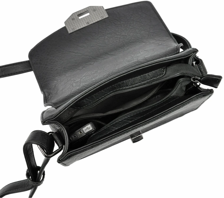Moteriška crossbody rankinė Pierre Cardin 91023, ruda, eko oda, su reguliuojamu dirželiu