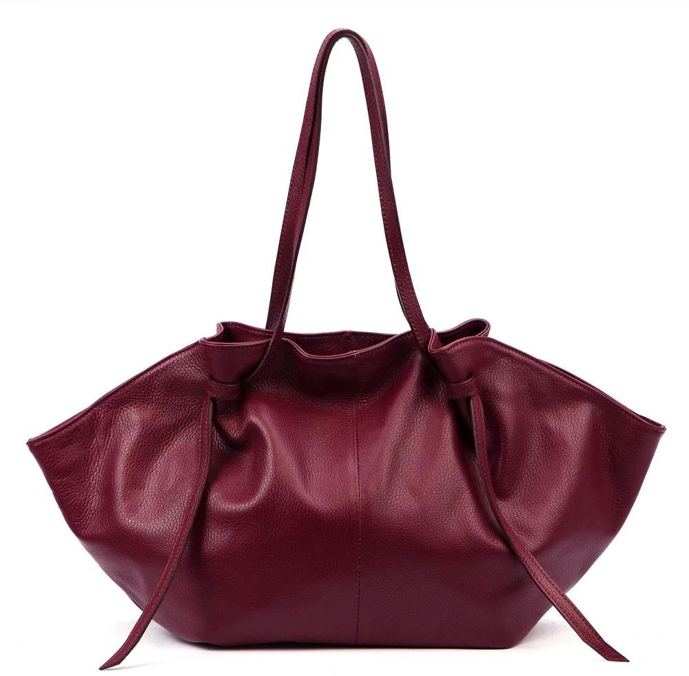 Moteriška didelė odinė shopper tipo rankinė Luka, juoda, A4