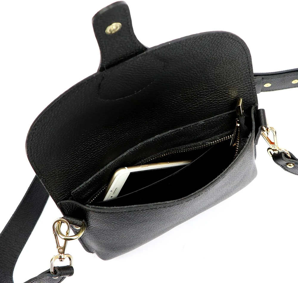 Vera Pelle damska listonoszka skóra naturalna crossbody torebka na ramię