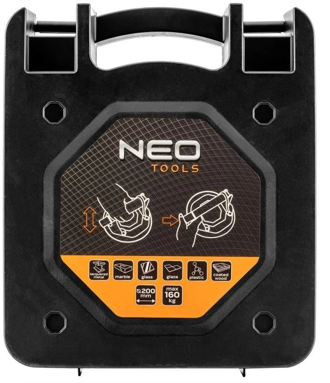 Neo Tools Przyssawka Vakuuminis siurbimo puodelis su pompa, plytelėms ir stiklui, 160 kg, dėkle
