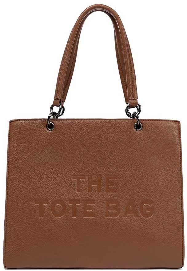 Rankinė tote tipo ruda iš natūralios odos kasdienai The Tote Bag