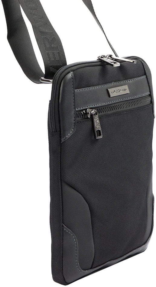 Vyriška juoda crossbody piniginė Coveri World CW2261 su reguliuojamu dirželiu