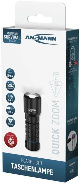 Ansmann TS450RF Juoda Rankinis žibintuvėlis LED