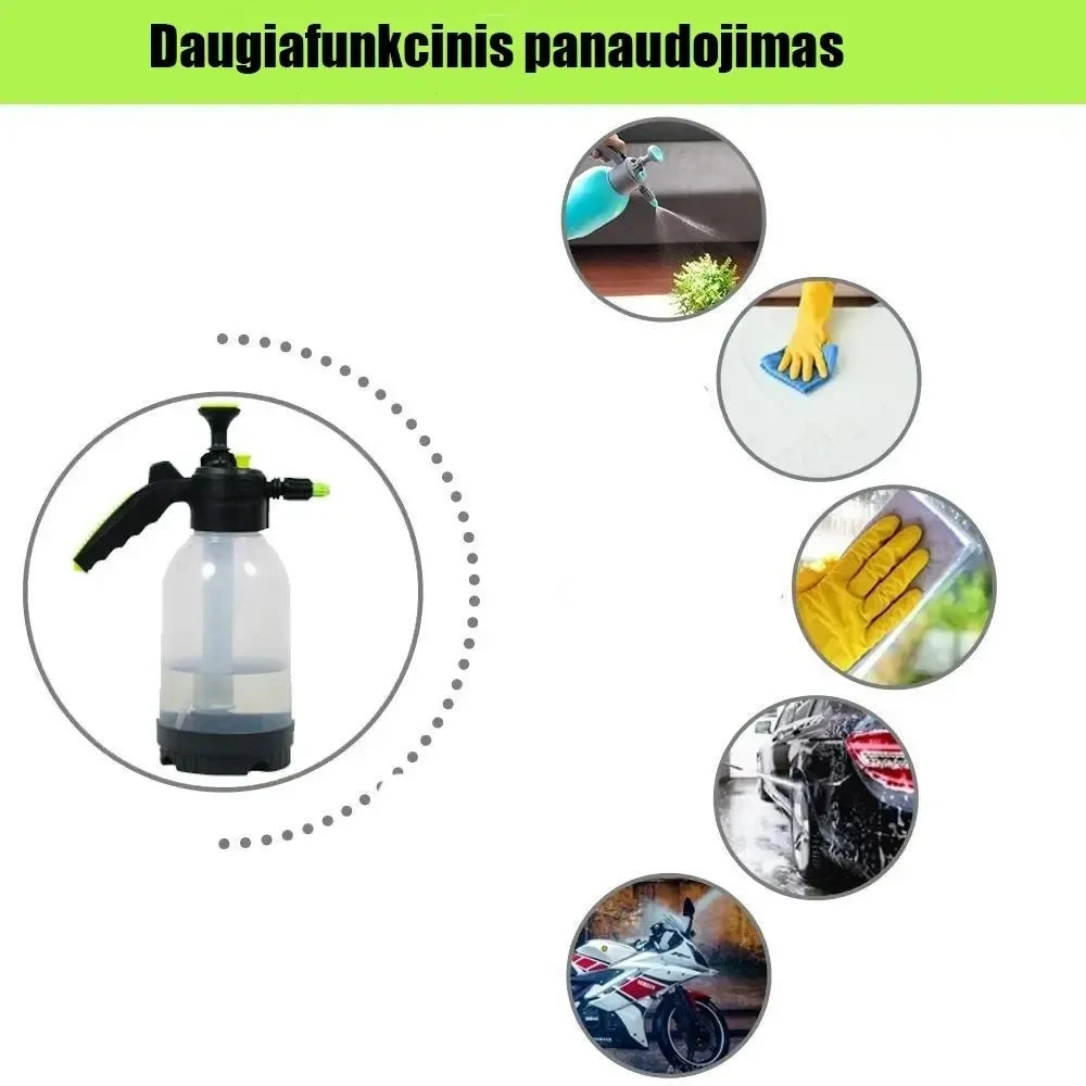 Rankinis slėginis sodo purkštuvas 2 l (skaidrus)