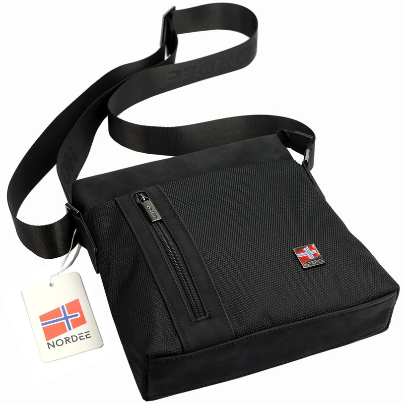 Vyriška rankinė per petį Nordee S113, juoda