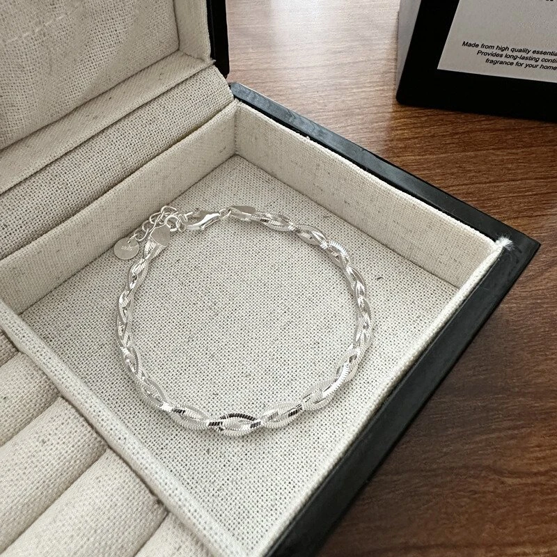 Sidabrinė rankos grandinėlė Braid