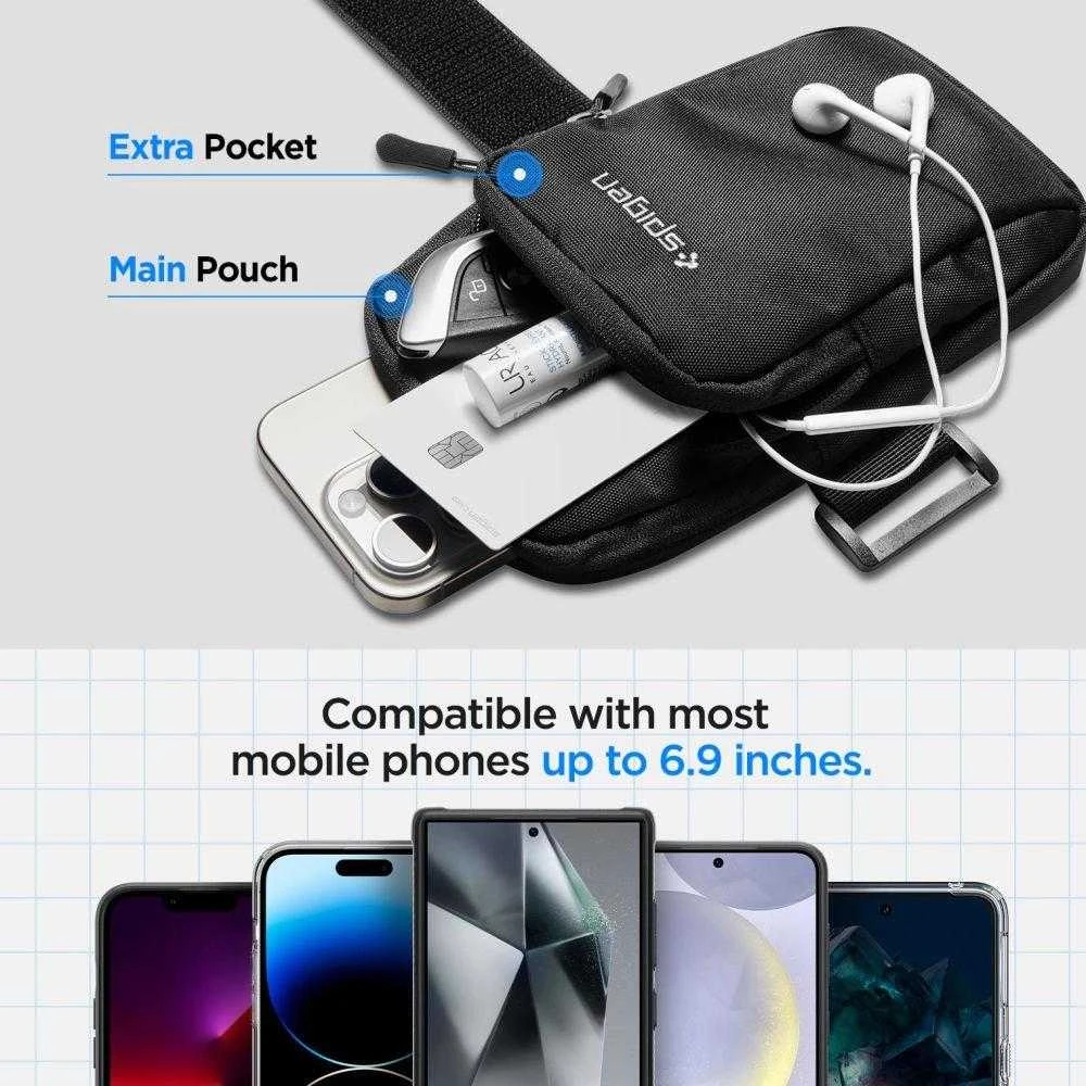 Spigen Dynamic Shield Armband dėklas telefonui juodos spalvos AMP04617