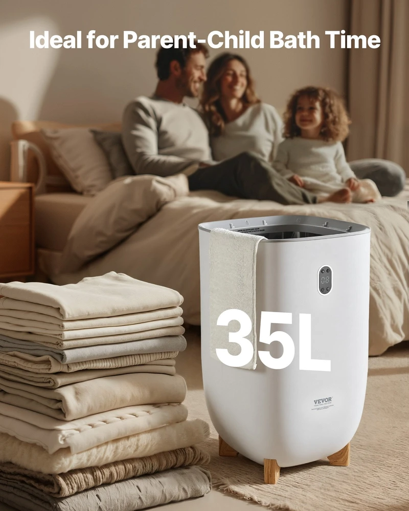 VEVOR 35L rankšluosčių šildytuvas su LED ekranu ir laikmačiu