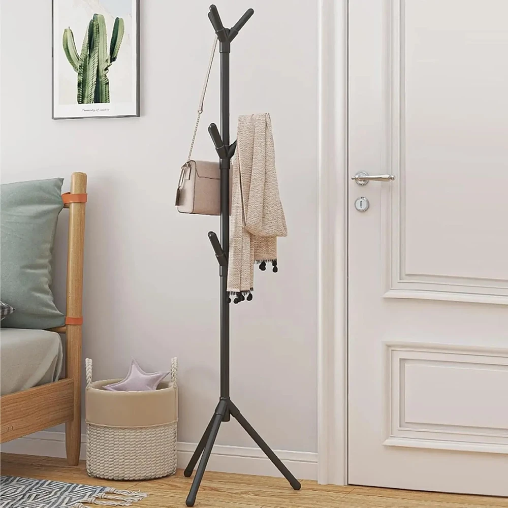 Rankšluostis Pastatoma drabužių kabykla su kabliukais (170 cm)