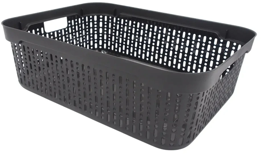 Rankšluostis Plastikinė dėžutė su skylutėmis, 30 × 20 × 9 cm JUODA