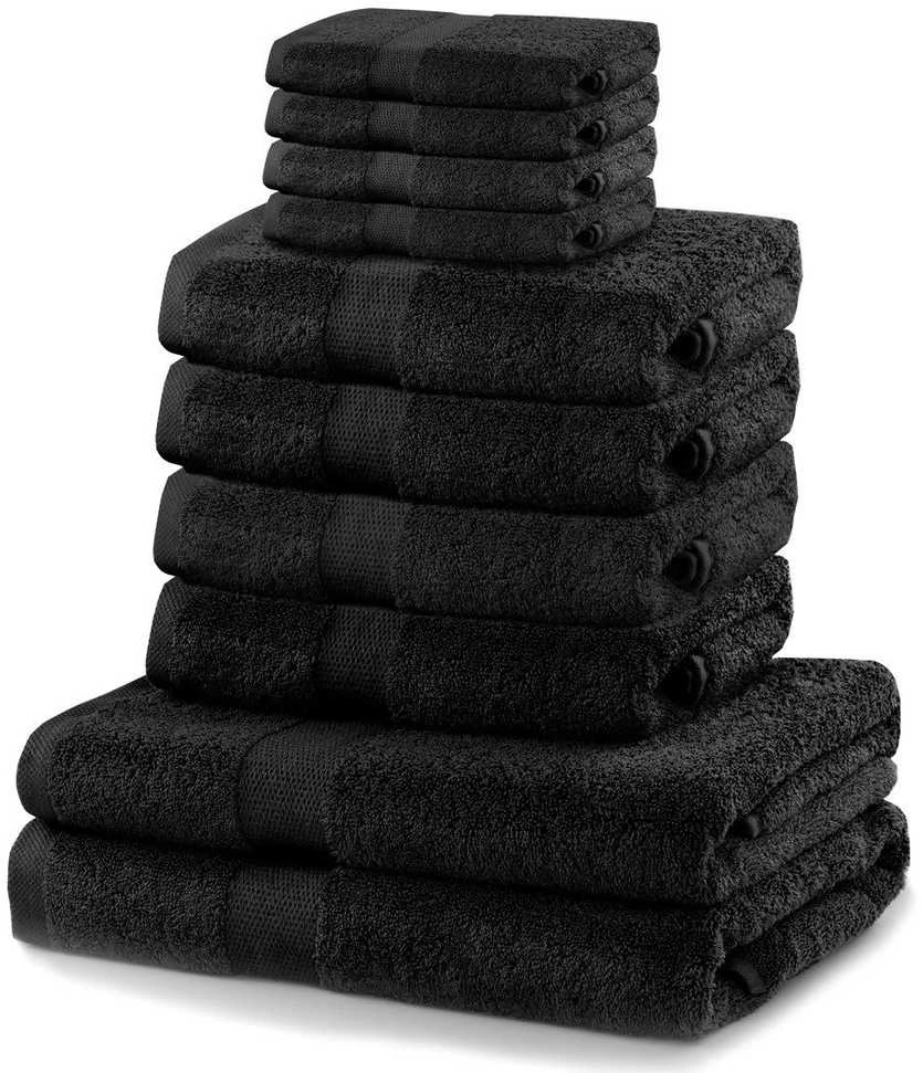 Rankšluostis Rankšluosčių rinkinys 2 vnt. 70x140 cm + 4 vnt. 50x100 cm + 4 vnt. 30x50 cm juodi
