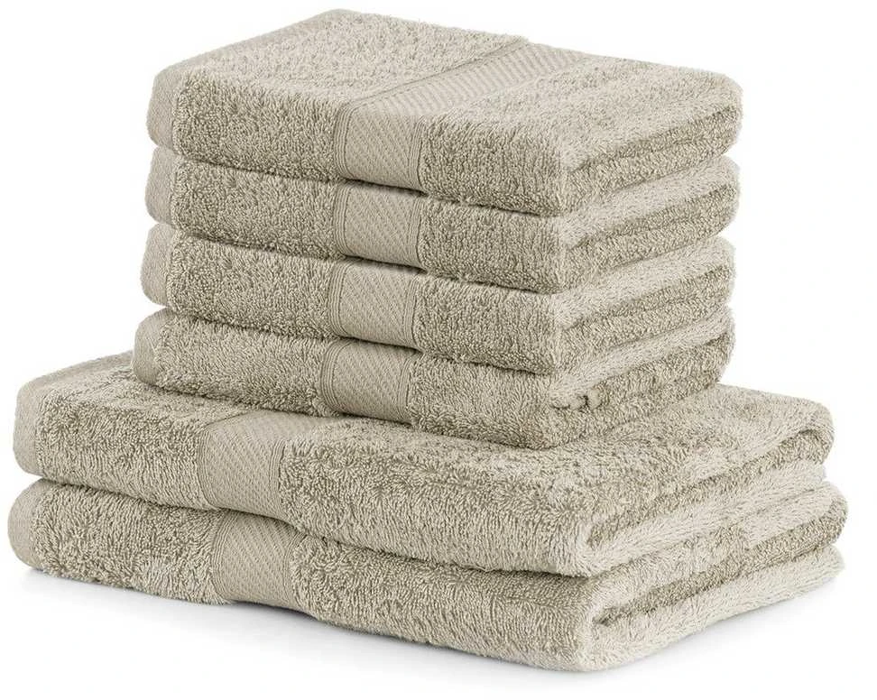 Rankšluostis Rankšluosčių rinkinys iš bambuko pluošto 2 vnt. 70x140 ir 4 vnt. 50x100 smėlio spalvos