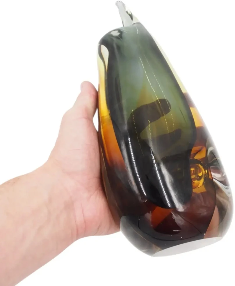 Rankšluostis Stiklinė vaza „Forma Lumo“ – 13×8×30 cm