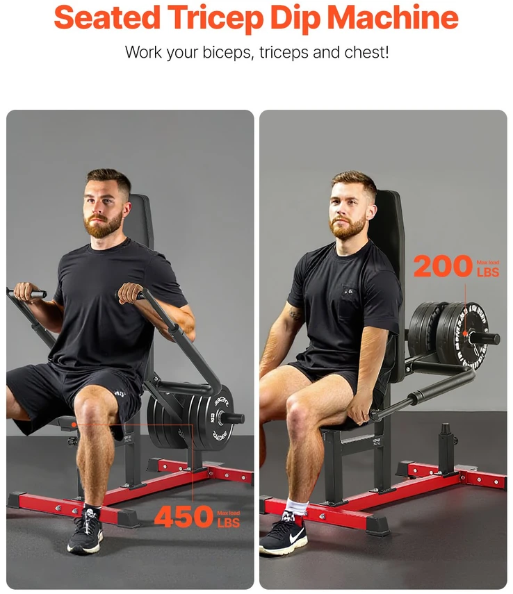 VEVOR Sėdimas tricepso ir bicepso spaudimo treniruoklis