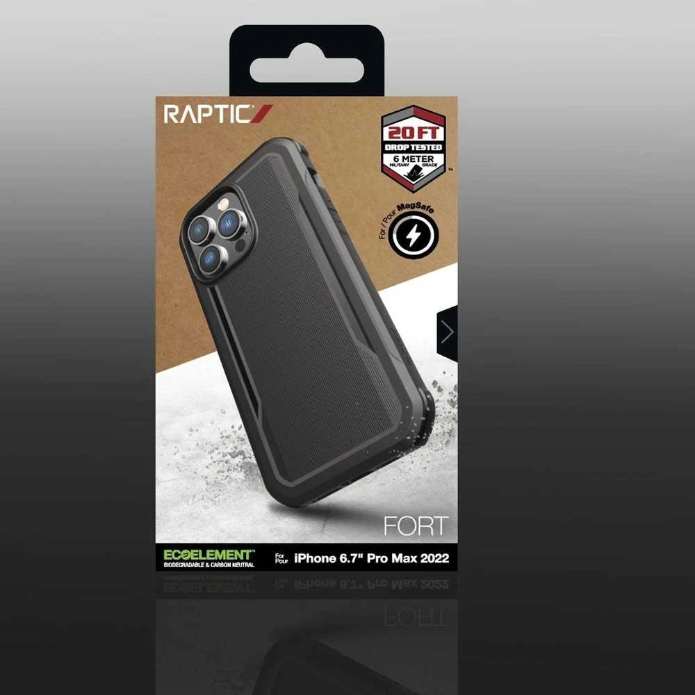 Raptic X-Doria Fort iPhone 14 Pro Max MagSafe armored dėklas telefonui juodos spalvos