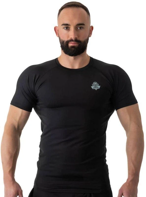 Rashguard, juoda, trumpos rankovės, BlackRS - S