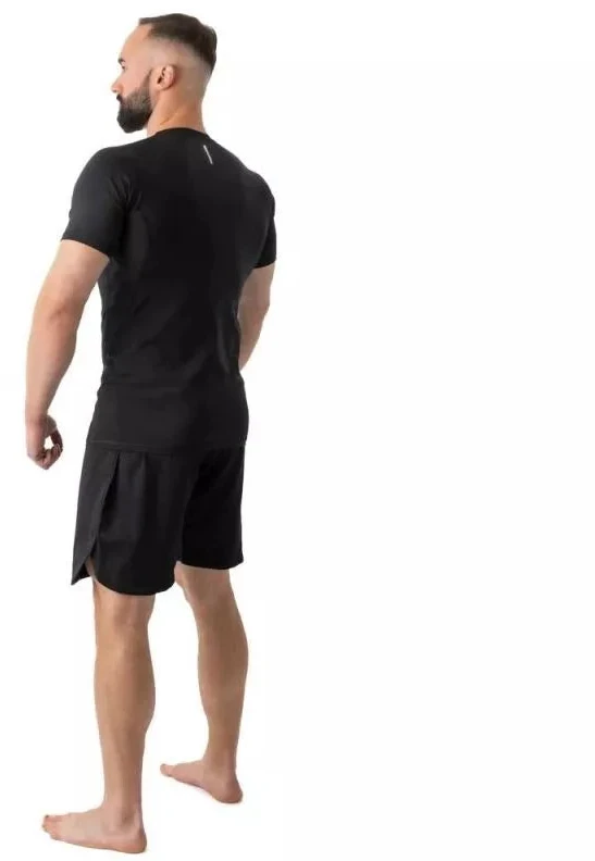 Rashguard, juoda, trumpos rankovės, BlackRS - S