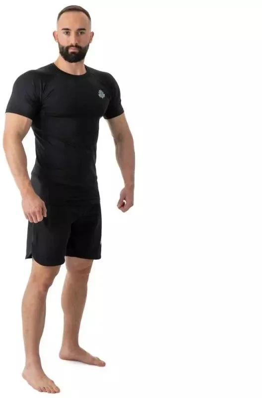 Rashguard, juoda, trumpos rankovės, BlackRS - S