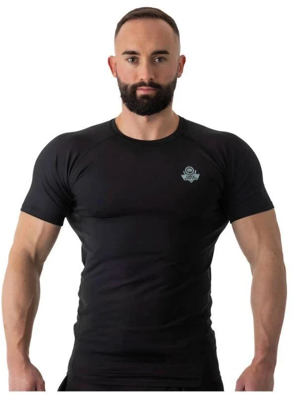 Rashguard, juoda, trumpos rankovės, BlackRS - S