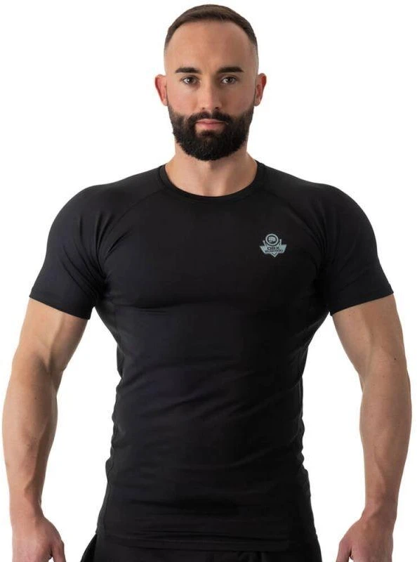 Rashguard, juoda, trumpos rankovės, BlackRS - S