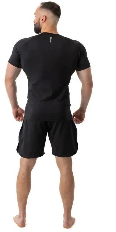 Rashguard, juoda, trumpos rankovės, BlackRS - S