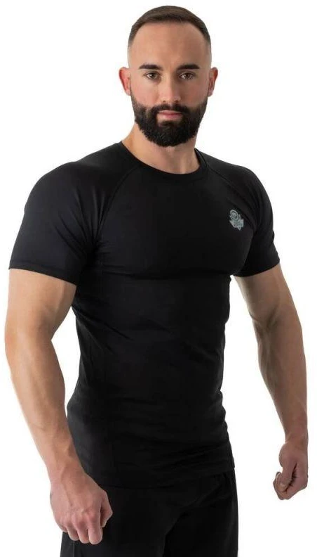 Rashguard, juoda, trumpos rankovės, BlackRS - S