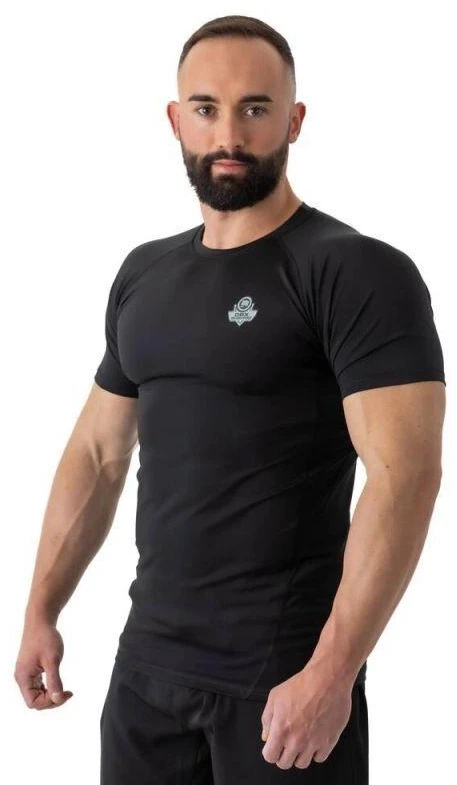 Rashguard, juoda, trumpos rankovės, BlackRS - S