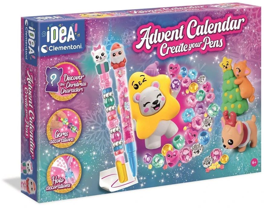Clementoni IDEA! advento kalendorius rašikliams dekoruoti, 8 vnt.