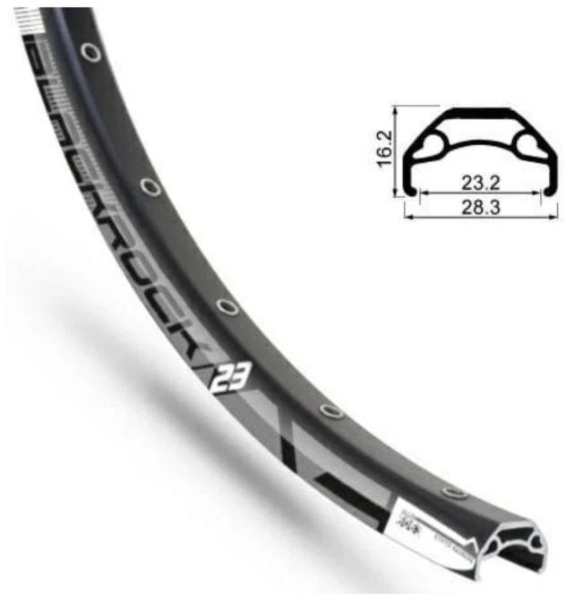 Ratas RODI BLACKROCK 27.5'' 584x23 juodas 32 skylutės
