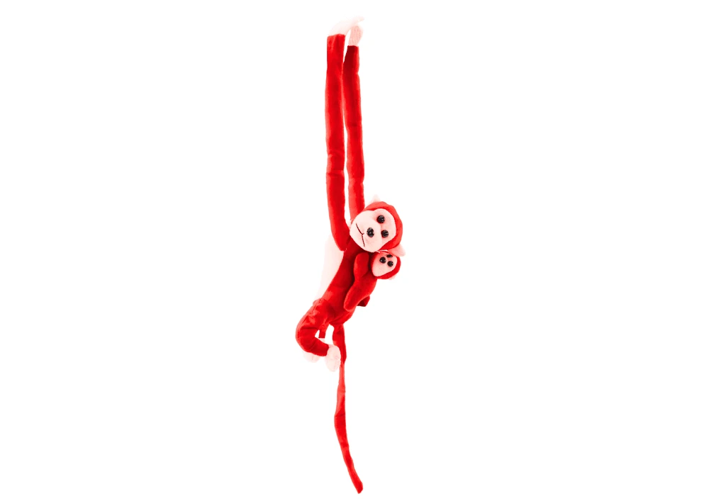 Lean Toys Pliušinis beždžionės žaislas su mažyliu, 90 cm