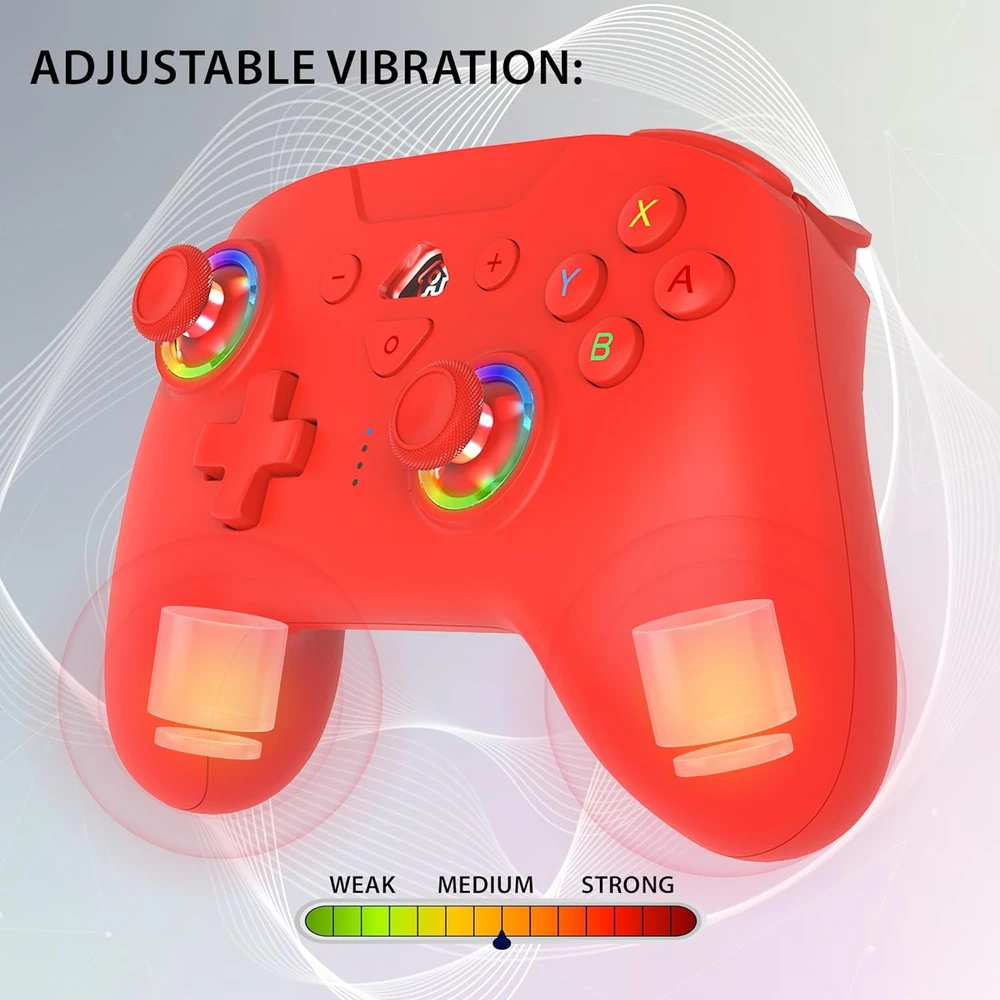 Subsonic Belaidis LED valdiklis, raudonas – „Nintendo Switch“