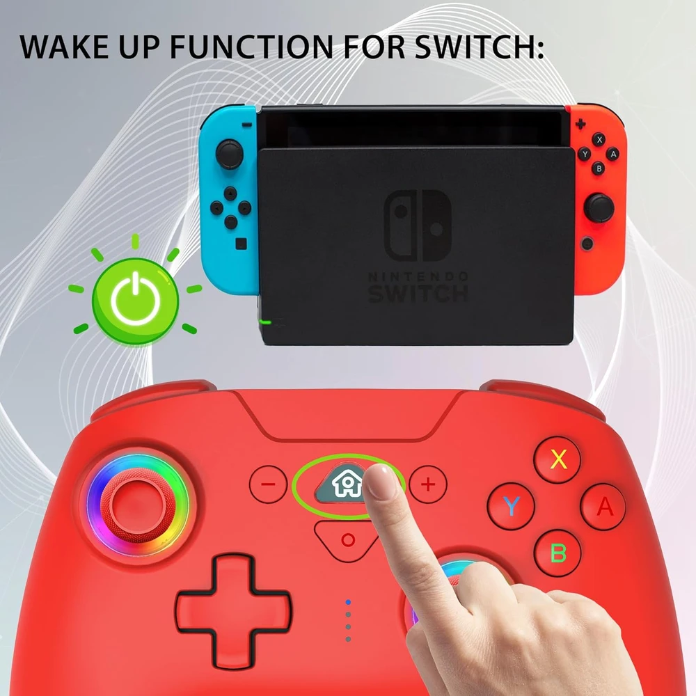 Subsonic Belaidis LED valdiklis, raudonas – „Nintendo Switch“