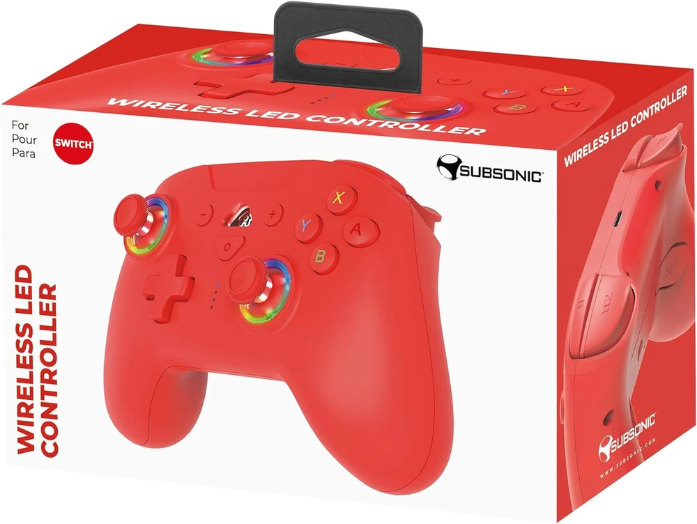 Subsonic Belaidis LED valdiklis, raudonas – „Nintendo Switch“