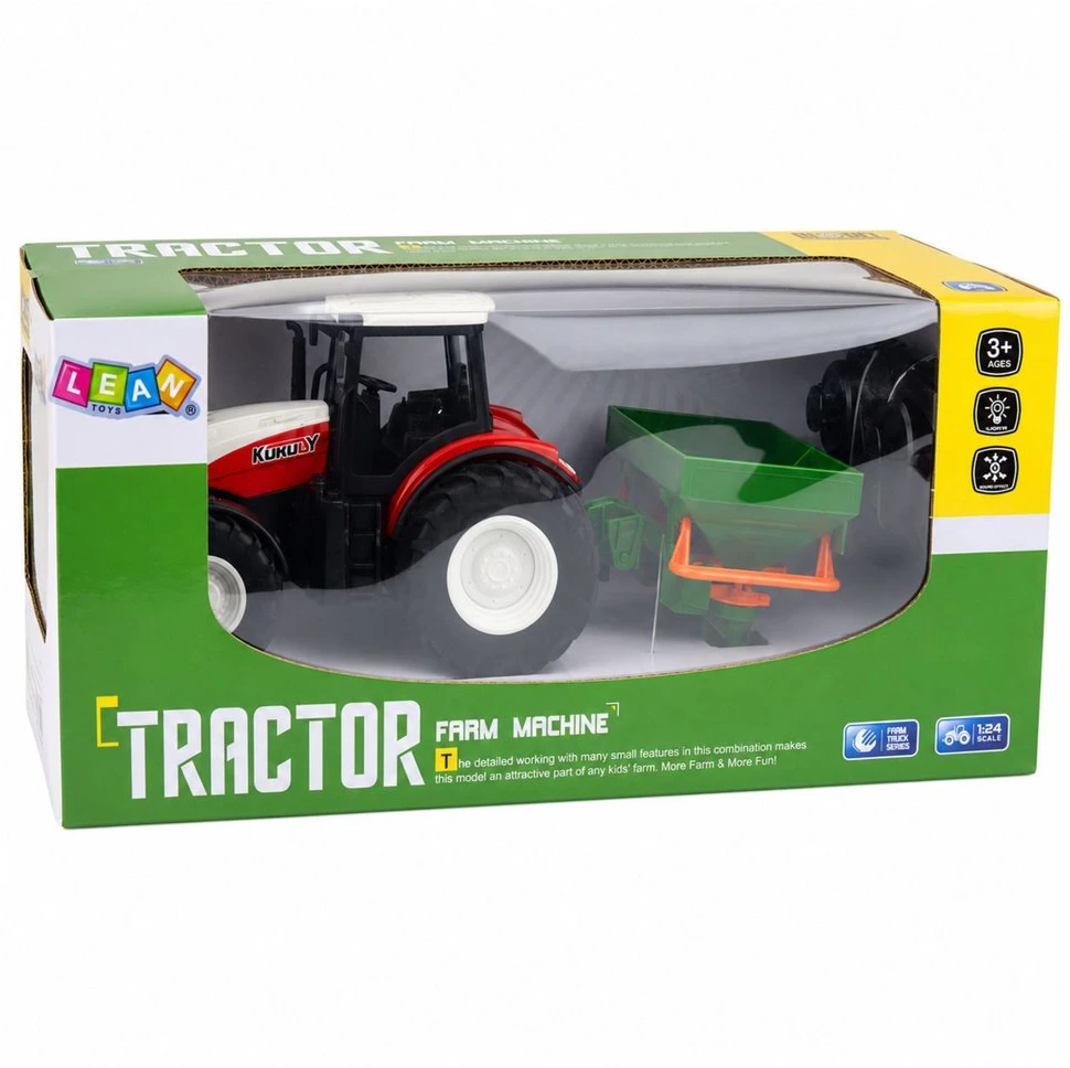 Lean Toys Traktorius su sėjėju 1:24