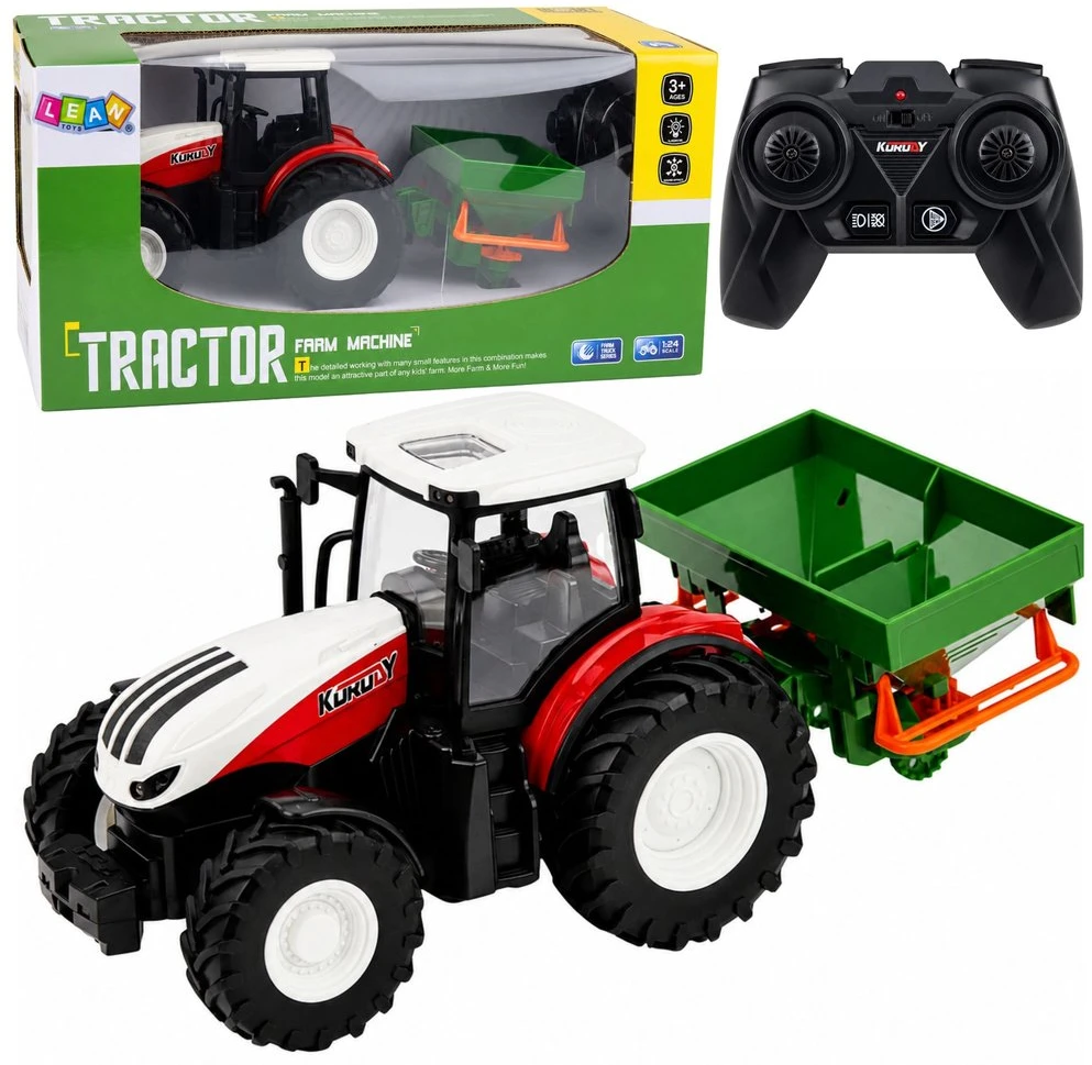 Lean Toys Traktorius su sėjėju 1:24