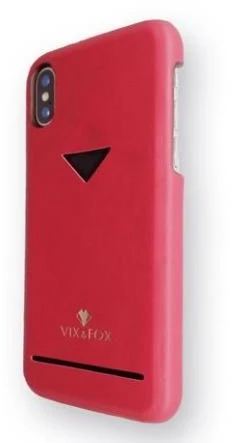 Raudonas telefono dėklas su kortelių skyriumi iPhone X/XS