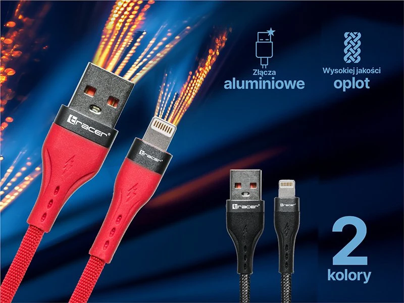 Tracer Raudonas USB A–Lightning laidas 1 m