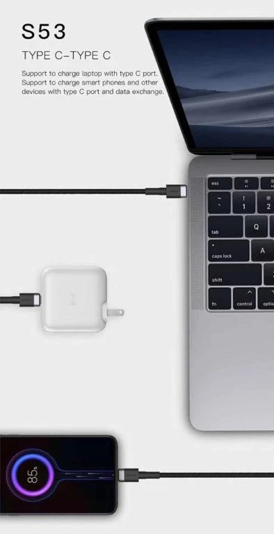 Raudonas USB-C į USB-C 3A 1 m laidas