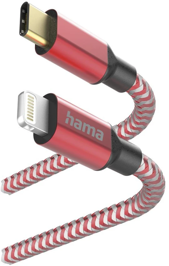 Hama Reflected USB-C - Lightning 1,5m, raudonas