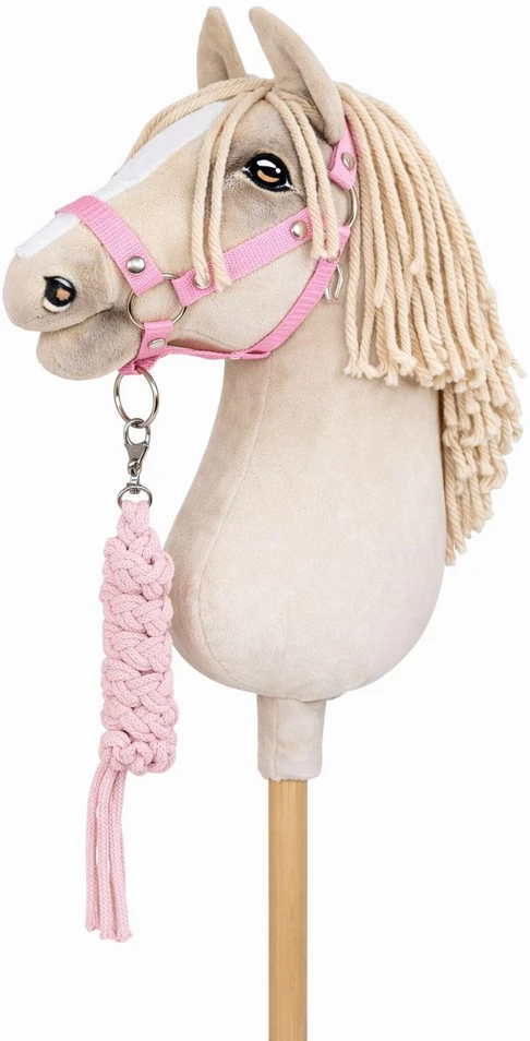 Super Hobby Horse Raitelio žirgo komplektas vaikams su pavadėliu, rožinis