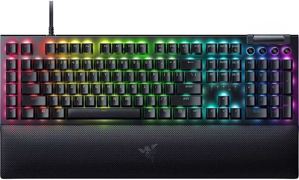 Razer | BlackWidow V4 | Mechaninė klaviatūra žaidimams | su laidu | RGB LED pašvietimas | US | Geltona Switches | Juodas