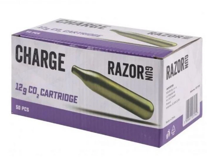 Kapsuły CO2 RazorGun 12g - 50 vnt dėžutėje