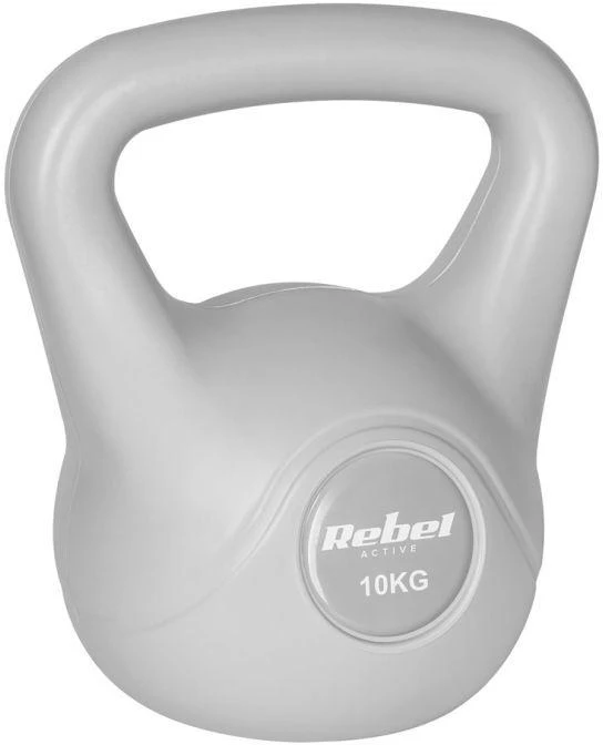 REBEL ACTIVE Kettlebell bituminous pilka 10 kg