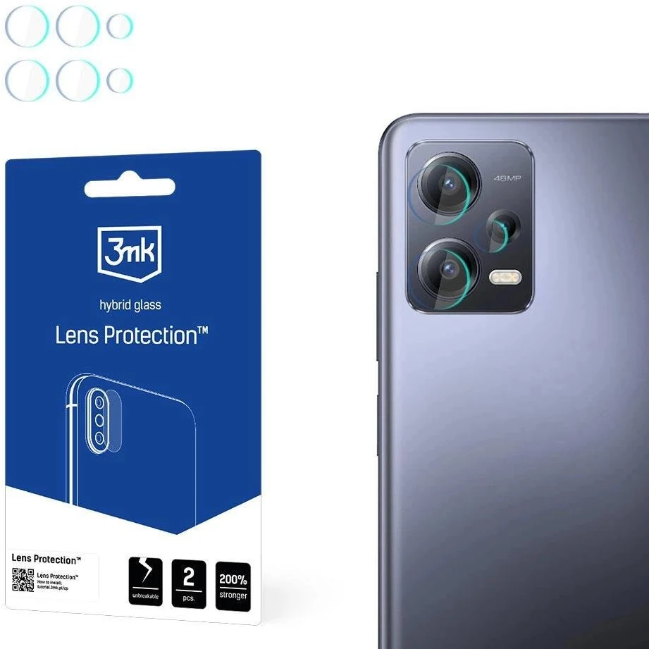3mk objektyvo apsauga - Kameros objektyvo stiklinis sijonas Xiaomi Redmi Note 12 Pro / Redmi Note 12 Pro+ (4 komplektai)