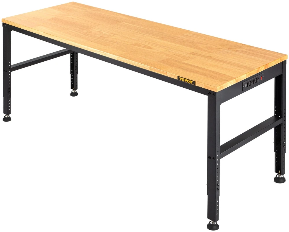 VEVOR Reguliuojamo aukščio darbo stalas 122 x 50 cm su elektros lizdu