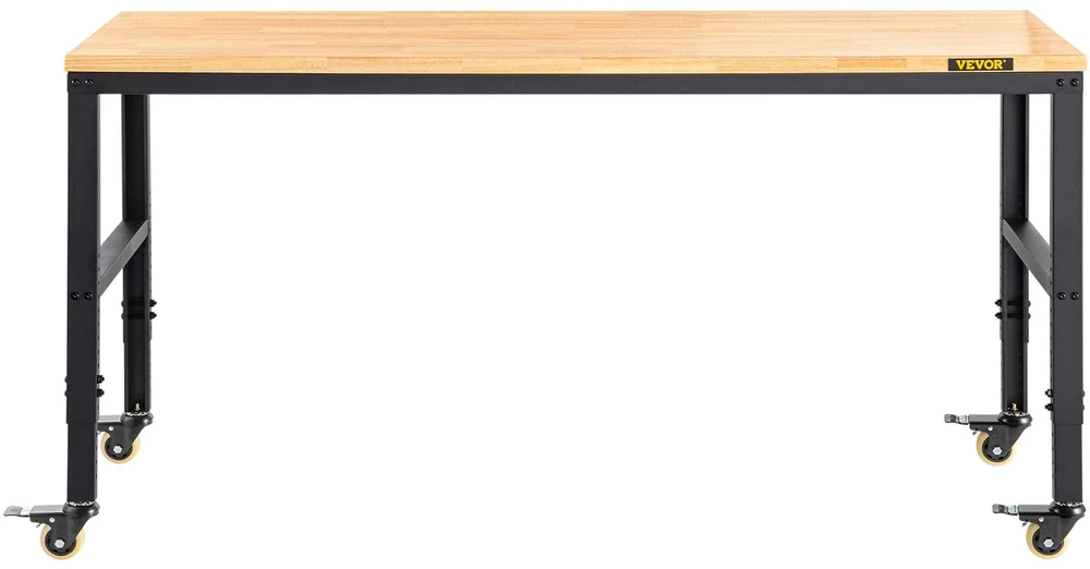 VEVOR Reguliuojamas darbo stalas su ratukais, 155 x 51 cm