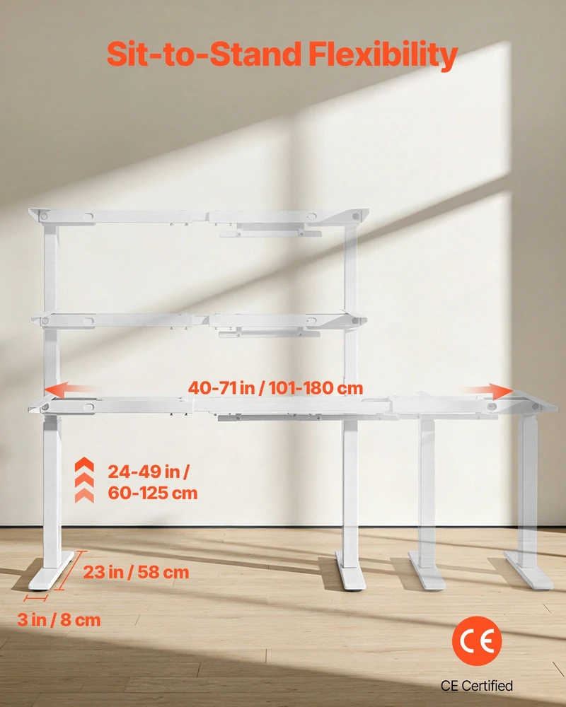Lova VEVOR Elektrinis reguliuojamas stalviršio rėmas 100-180 cm