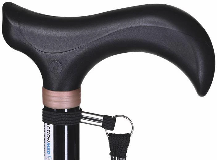Adjustable walking stick ACTIONMED juodas