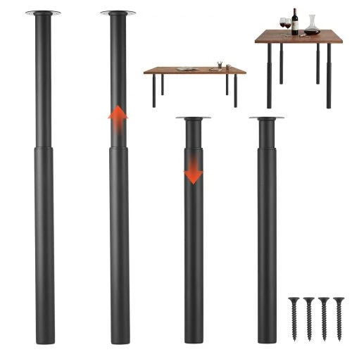 VEVOR Reguliuojamos stalo kojos, 710-1100 mm, plieninės, juodos